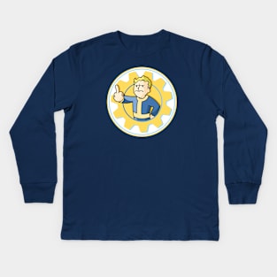 Vault Boy Fallout - Flip You Off Sticker Kids Long Sleeve T-Shirt